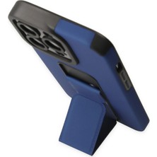 Datatek Newface iPhone 13 Pro Kılıf Mega Standlı Silikon - Mavi