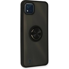 Datatek Newface Realme C11 2021 Kılıf Montreal Yüzüklü Silikon Kapak - Siyah