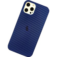 Datatek Newface iPhone 12 Pro Max Kılıf Karbon Pp Silikon - Mavi