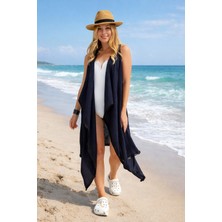 Miespiga Pamuklu Dokuma Kemerli Püsküllü Plaj Elbisesi