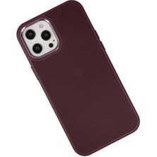 Datatek Newface iPhone 12 Pro Max Kılıf Asya Deri Silikon - Mürdüm