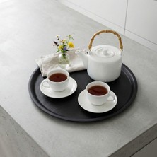 Külsan 43.ks - Arcoform Laminated Siyah Kaymaz Yuvarlak Tepsi Ø 43 Cm, Thermoset Melamin