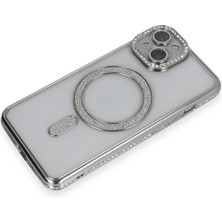 Datatek Newface iPhone 13 Kılıf Joke Simli Magneticsafe Kılıf - Gümüş