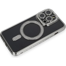 Datatek Newface iPhone 14 Pro Max Kılıf Joke Simli Magneticsafe Kılıf - Gri