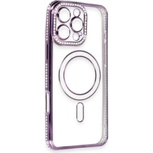 Datatek Newface iPhone 16 Pro Kılıf Joke Simli Magneticsafe Kılıf - Derin Mor