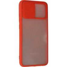 Datatek Newface Samsung Galaxy A02S Kılıf Palm Buzlu Kamera Sürgülü Silikon - Kırmızı