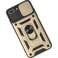 Datatek Newface iPhone 7 Plus Kılıf Pars Lens Yüzüklü Silikon - Gold
