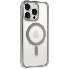 Datatek Newface iPhone 15 Pro Max Kılıf Erozi Magsafe Kapak - Gümüş