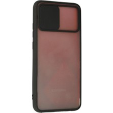 Datatek Newface Samsung Galaxy A02S Kılıf Palm Buzlu Kamera Sürgülü Silikon - Siyah