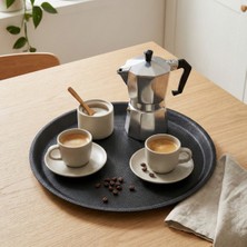 Külsan 33.ks - Arcoform Laminated 2'li Siyah Kaymaz Yuvarlak Tepsi Ø 33 Cm, Thermoset Melamin