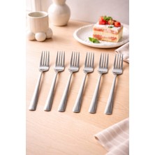 Airobazar 304 Kalite Paslanmaz Çelik 6 Kişilik Küçük Çatal Seti, Dayanıklı ve Şık Tatlı Çatalı