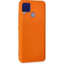 Renklime Newface Realme C15 Kılıf Nano Içi Kadife Silikon - Turuncu