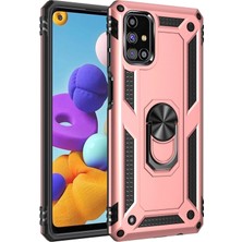 Renklime Newface Samsung Galaxy M31S Kılıf Sofya Yüzüklü Silikon Kapak - Rose