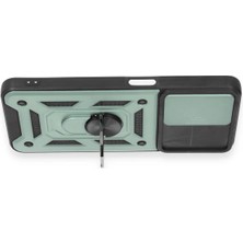 Renklime Newface Realme C35 Kılıf Pars Lens Yüzüklü Silikon - Yeşil