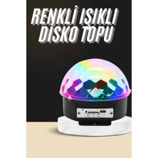 Renklime LED Işık Disko Topu Bluetooth Hoparlörlü USB Müzik Çalar Kumandalı