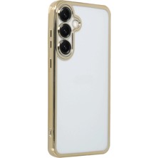 Datatek Newface Samsung Galaxy S25 Plus Kılıf Razer Lensli Silikon - Gold