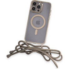 Renklime Newface iPhone 13 Pro Max Kılıf Divo Lazer Askılı Magsafe Kapak - Gold