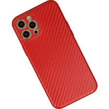 Renklime Newface iPhone 12 Pro Kılıf Coco Karbon Silikon - Kırmızı
