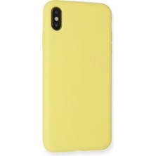 Datatek Newface iPhone Xs Max Kılıf Nano Içi Kadife Silikon - Mat Sarı