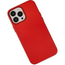Renklime Newface iPhone 13 Pro Kılıf Asya Deri Silikon - Kırmızı