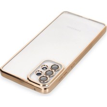 Renklime Newface Samsung Galaxy A73 5g Kılıf Razer Lensli Silikon - Gold