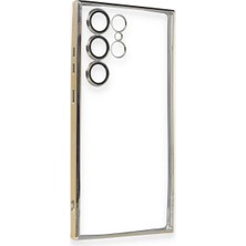 Renklime Newface Samsung Galaxy S23 Ultra Kılıf Razer Lensli Silikon - Gold