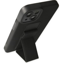 Renklime Newface iPhone 14 Plus Kılıf Mega Standlı Silikon - Siyah