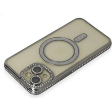 Datatek Newface iPhone 14 Kılıf Joke Simli Magneticsafe Kılıf - Gri