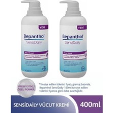 Bepanthol Sensidaily Pompalı Vücut Kremi 400 ml Çok Kuru Veya Atopik Ciltler Için 2 Adet