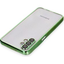 Renklime Newface Samsung Galaxy A04S Kılıf Razer Lensli Silikon - Yeşil