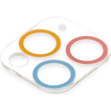 Renklime Newface iPhone 11 Pro Max Renkli Kamera Lens Koruma Cam - Pembe-Mavi