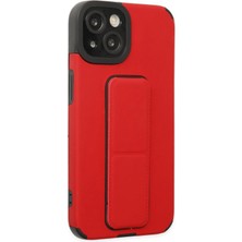 Renklime Newface iPhone 14 Plus Kılıf Mega Standlı Silikon - Kırmızı