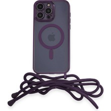 Renklime Newface iPhone 12 Pro Kılıf Divo Lazer Askılı Magsafe Kapak - Derin Mor