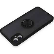 Renklime Newface Samsung Galaxy A05 Kılıf Montreal Yüzüklü Silikon Kapak - Siyah