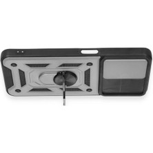 Renklime Newface Realme C35 Kılıf Pars Lens Yüzüklü Silikon - Gümüş