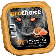 Üreticiniz Ashwork Pro Choice Adult Pate Somonlu Kısırlaştırılmış Konserve Kedi Maması 100 gr 1 Adet 58