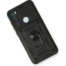 Renklime Newface Xiaomi Redmi Note 8 Kılıf Pars Lens Yüzüklü Silikon - Siyah