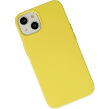 Renklime Newface iPhone 14 Kılıf Nano Içi Kadife Silikon - Sarı