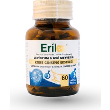 Distilex Erilex® Erkekler İçin Lepidyum, Kore Ginsengi, Goji Berry, Tarçın ve Halile Ekstresi, C Vitamini, Çinko ve Humik Asit İçeren 60 Kapsül Takviye Edici Gıda