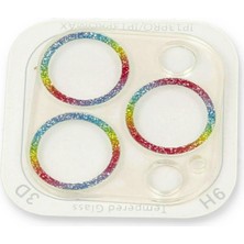 Renklime Newface iPhone 13 Pro Max Shine Kamera Lens Koruma Cam - Rainbow