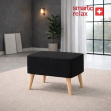 Sandıklı Babyface Puf | Ahşap Ayaklı Depolama Pufu (60x40×45) – Smarto Relax