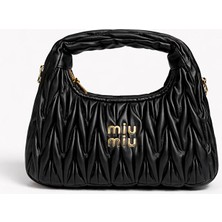 Miu Model Kapitoneli Mini Omuz Çantası – A Kalite / Siyah