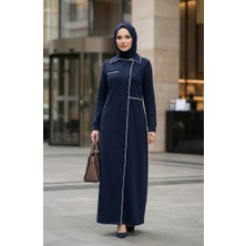 Sefa Merve Iki Iplik Düğmeli Ferace 71176-06 Lacivert
