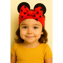 Eray Kids Kız Çocuk Dolgulu Puantiye Detaylı Fiyonklu Mickey Detaylı Günlük Bandana 3'lü Takım (2-5 Yaş)