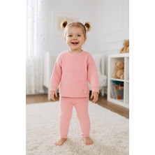 Eray Kids Kız Bebek Pamuklu Tüylenme Yapmayan Düz Taytlı Örme Triko Alt - Üst Takım (6-9-12-18 Aylık)