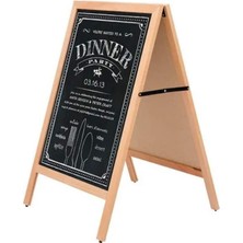 Snapper Ahşap A Pano (60X78CM) Siyah Zemin Kaldırım Panosu