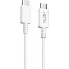 Schitec 60W Type-C To Type-C Data ve Hızlı Şarj Kablosu Telefon, Tablet, Laptop Uyumlu Beyaz SK006