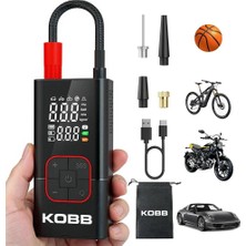 Kobb KB412 Li-Ion Şarjlı 150 Psı Dijital Göstergeli Akıllı Lastik Şişirme Pompası+ Powerbank + Sos + LED Lamba
