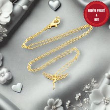 Muun Store Zirkon Taşlı Melek Figürlü Gold Renk Zincir Detaylı Kolye – Sevgililer Günü Için Anlamlı ve Şık Hediye