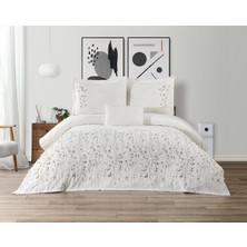 Calantha Home Collection Bohem  Çiçekli 4 Parça Kahverengi  Pike Takımı  240 x 260 cm